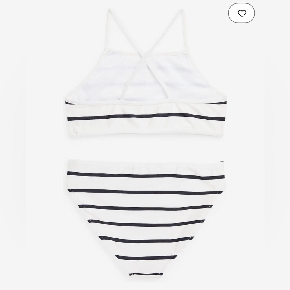 NWT Polo by Ralph Lauren White Black Striped Kids Bikini Size 5T - Picture 3 of 5